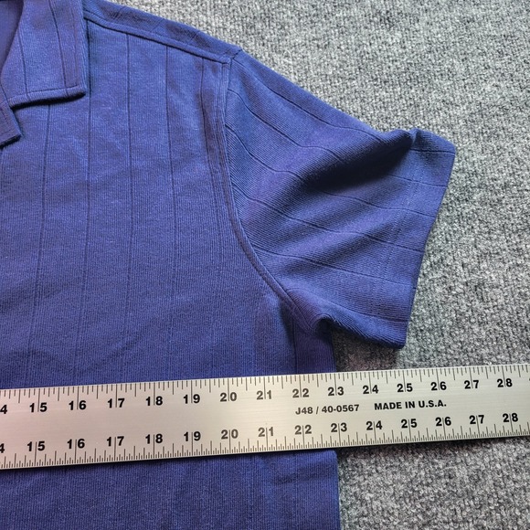 Christian Lacroix Men's Purple Striped Short Sleeve Button Up Shirt Size L - Picture 6 of 8